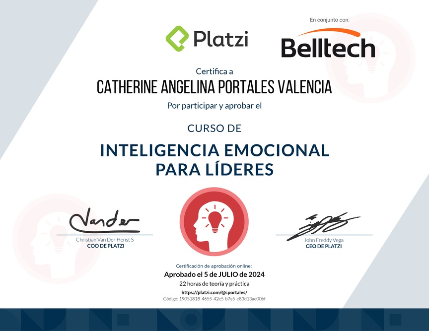Diploma del Curso de Inteligencia Emocional para Líderes