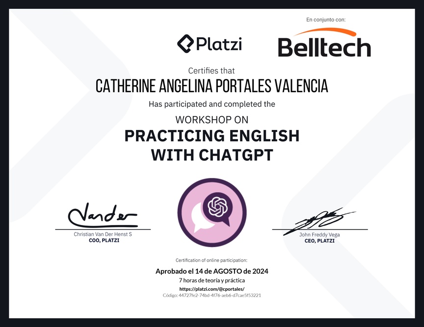 Diploma del Curso de Inglés Práctico con ChatGPT
