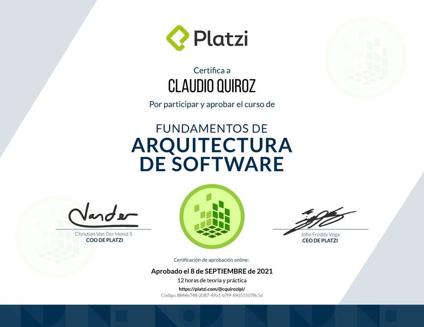 Diploma de Fundamentos de Arquitectura de Software (2018)