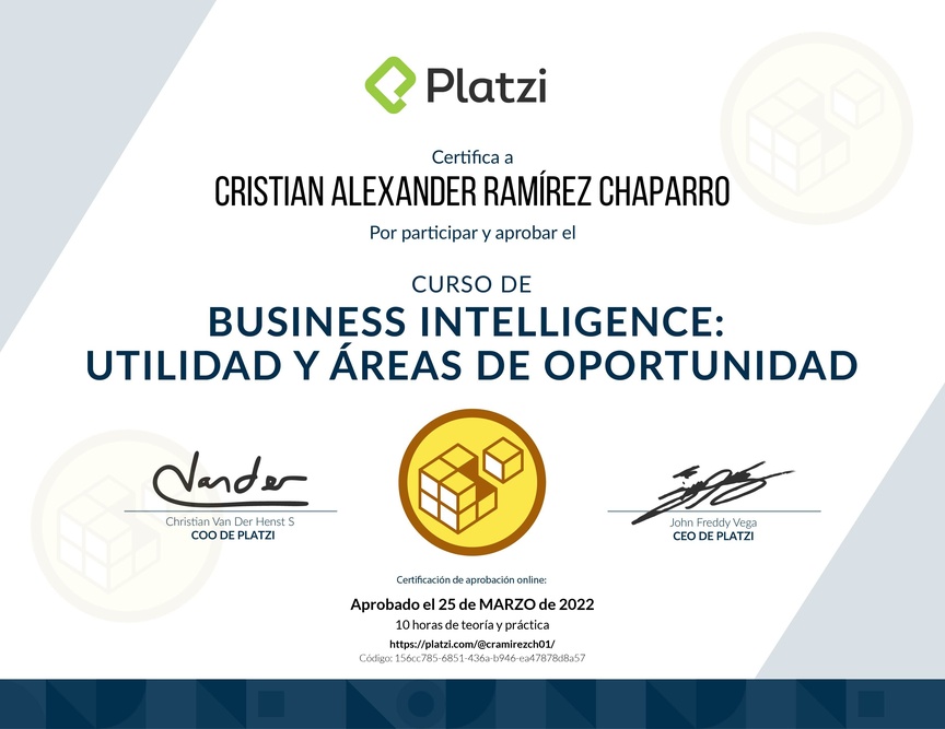 Diploma del Curso de Business Intelligence: Utilidad y Áreas de Oportunidad