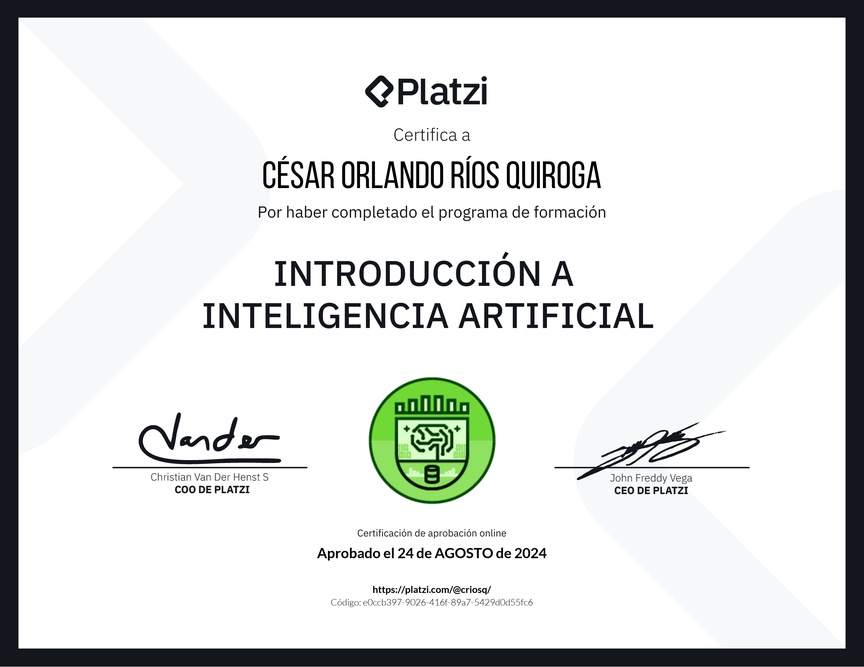 Diploma de la Ruta de Aprendizaje de Introducción a AI