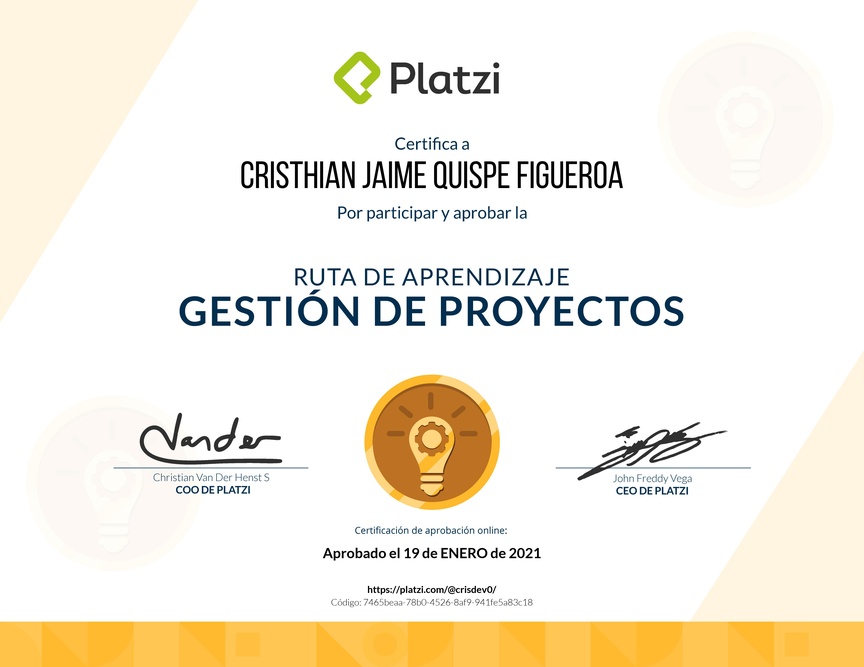 Diploma de la Ruta de Aprendizaje de Planificación y seguimiento de proyectos
