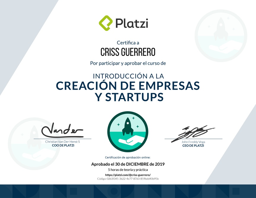 Diploma de Introducción a la Creación de Empresas y Startups