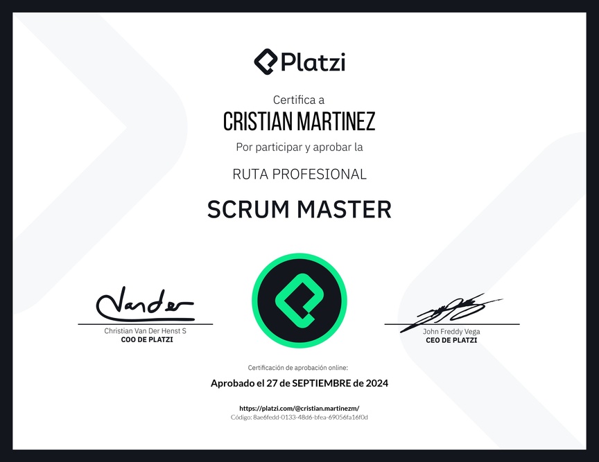 Diploma de la Ruta de Aprendizaje de Scrum Master