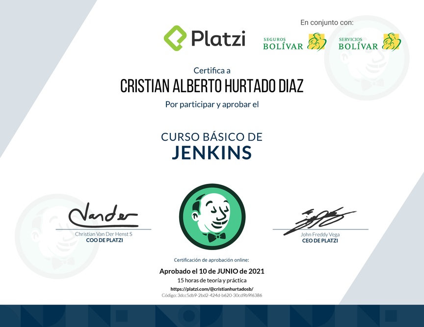 Diploma del Curso Básico de Jenkins