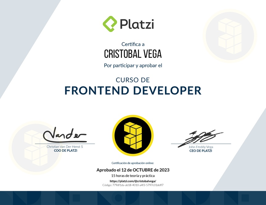 Diploma del Curso de Frontend Developer