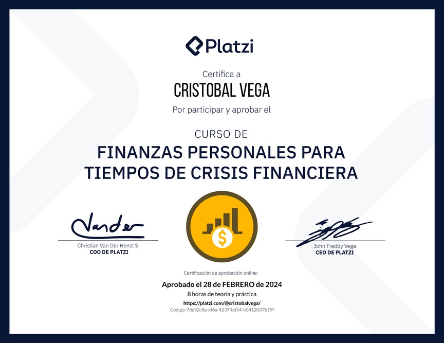 Diploma del Curso de Inteligencia Financiera