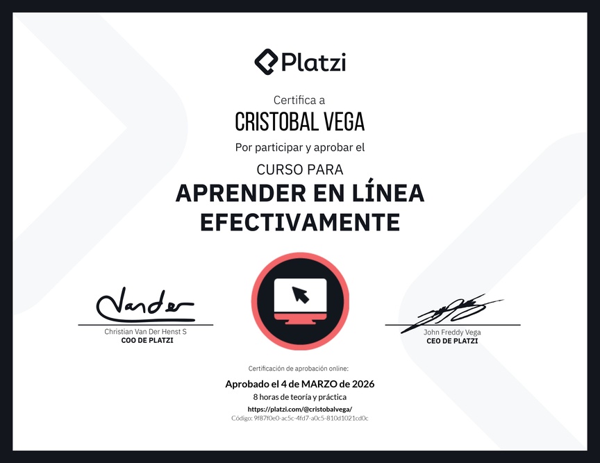 Diploma del Curso para Aprender en Línea Efectivamente