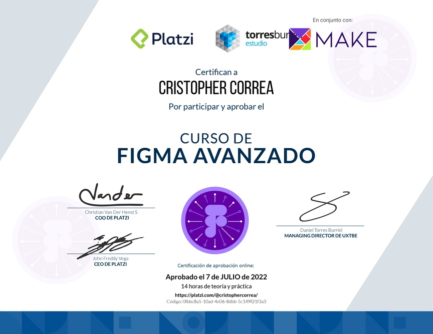 Diploma del Curso de Figma Avanzado