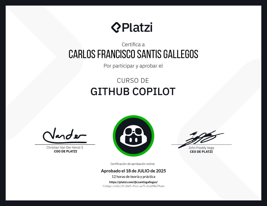 Diploma del Curso de GitHub Copilot