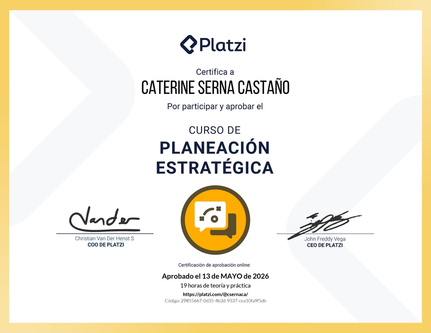 Diploma del Curso de Planeación Estratégica