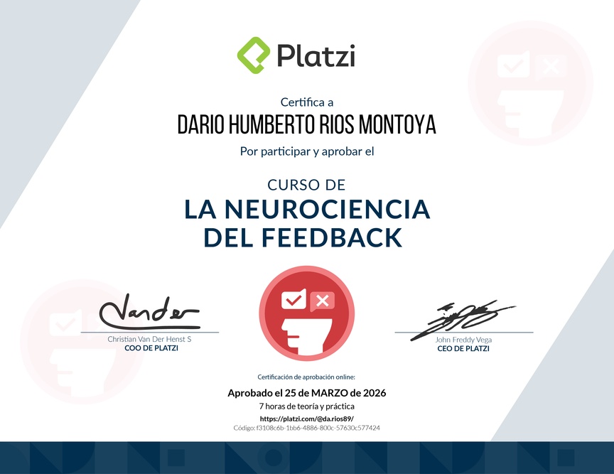Diploma de Audiocurso sobre la Neurociencia del Feedback