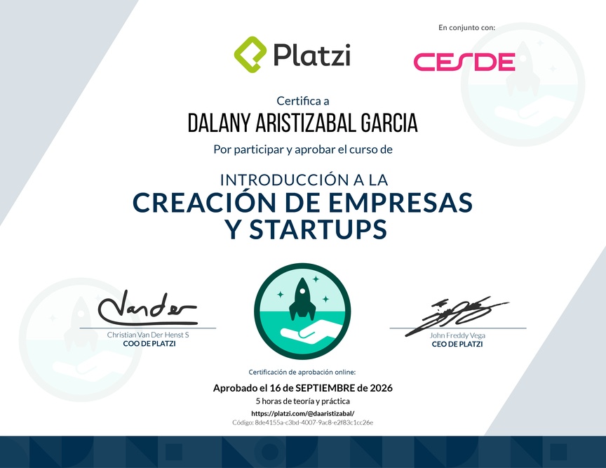 Diploma de Introducción a la Creación de Empresas y Startups