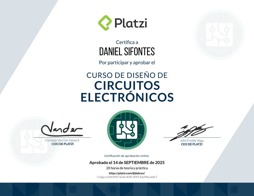 Diploma del Curso de Diseño de Circuitos Electrónicos
