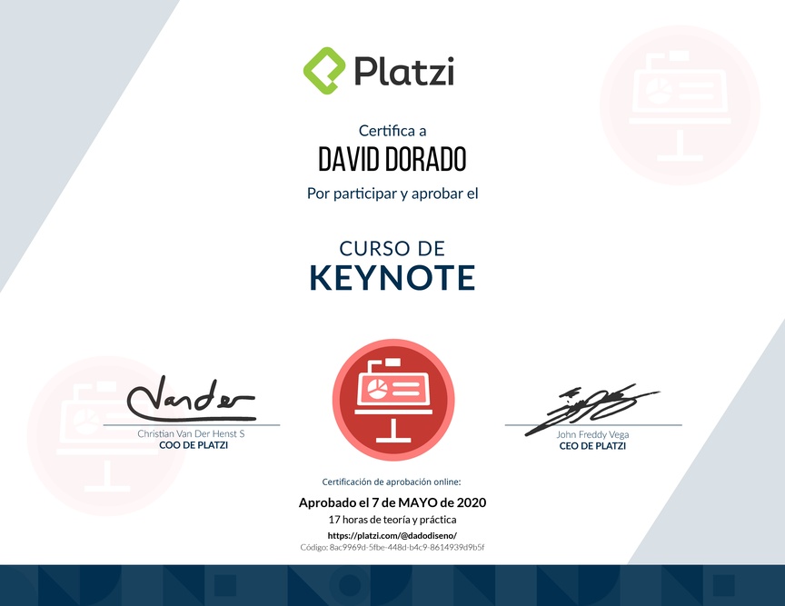 Diploma del Curso de Keynote