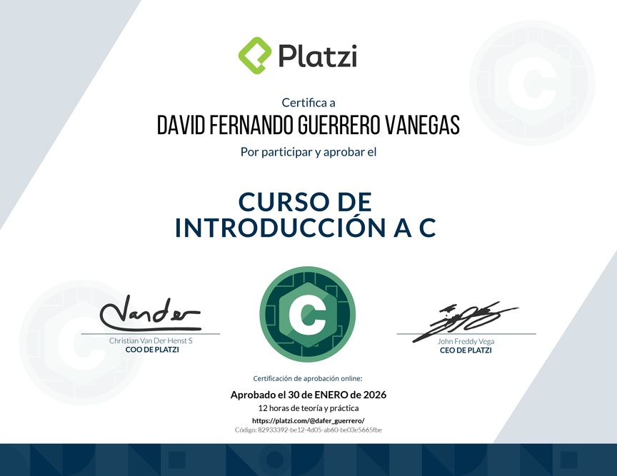 Diploma del Curso de Introducción a C