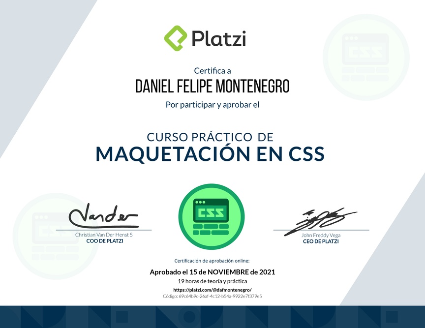 Diploma del Curso Práctico de Maquetación en CSS