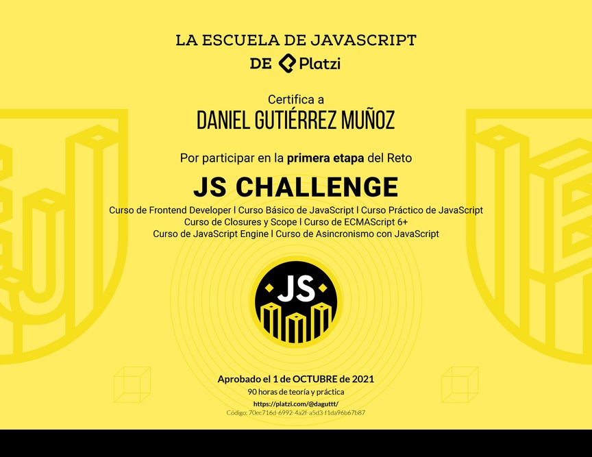 Diploma de JS Challenge: Diploma de la Fase 1