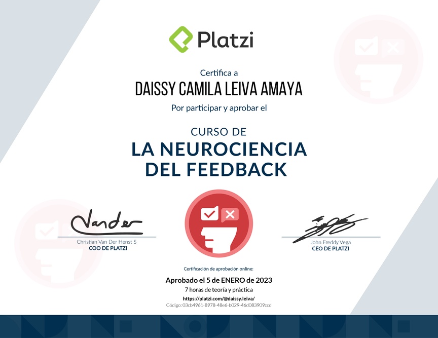 Diploma de Audiocurso sobre la Neurociencia del Feedback