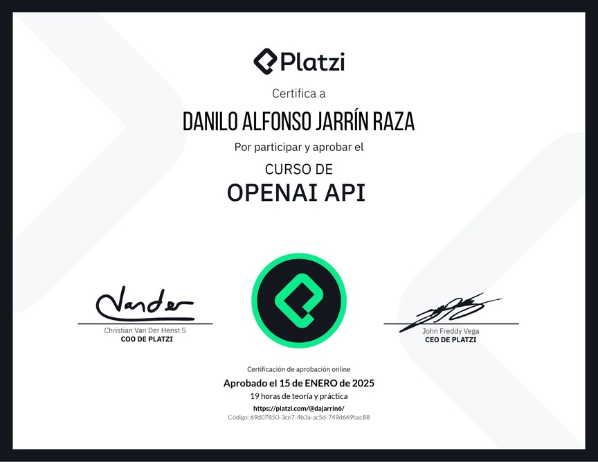 Diploma del Curso de OpenAI API