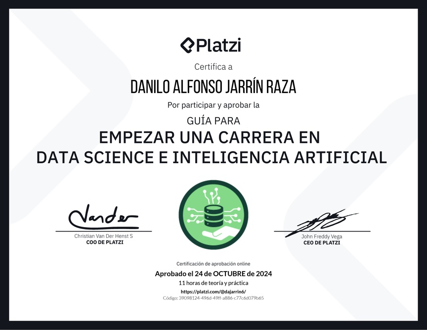 Diploma de Guía para Empezar una Carrera en Data Science e Inteligencia Artificial