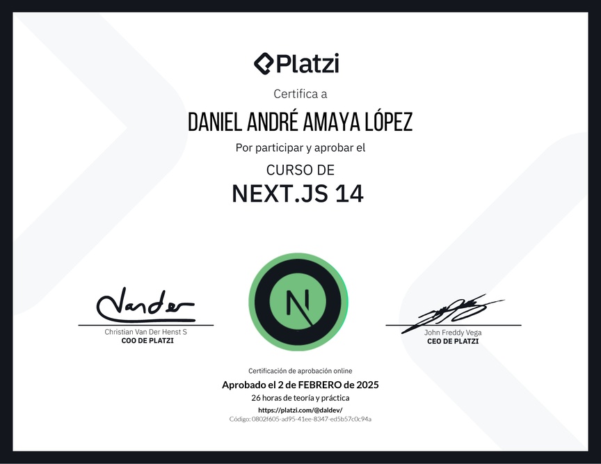 Diploma del Curso de Next.js 14