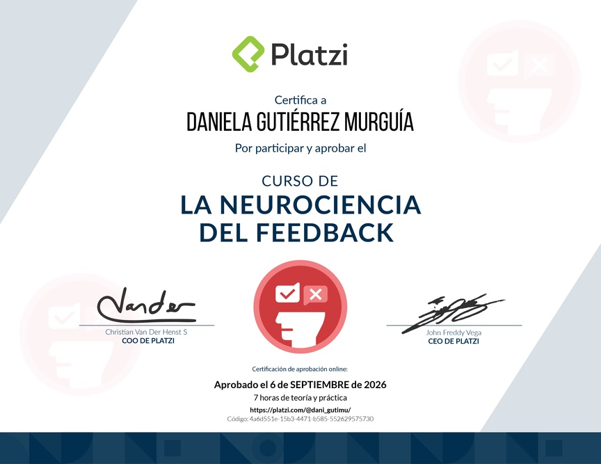 Diploma de Audiocurso sobre la Neurociencia del Feedback