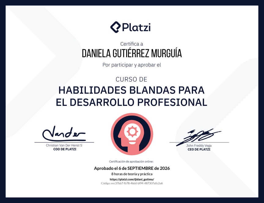 Diploma del Curso de Habilidades Blandas para el Desarrollo Profesional