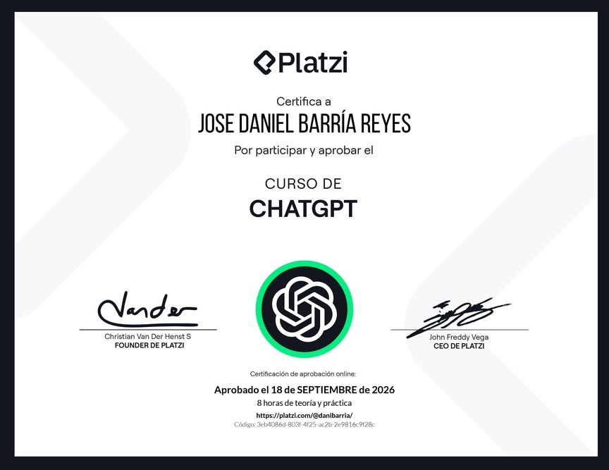 Diploma del Curso de ChatGPT