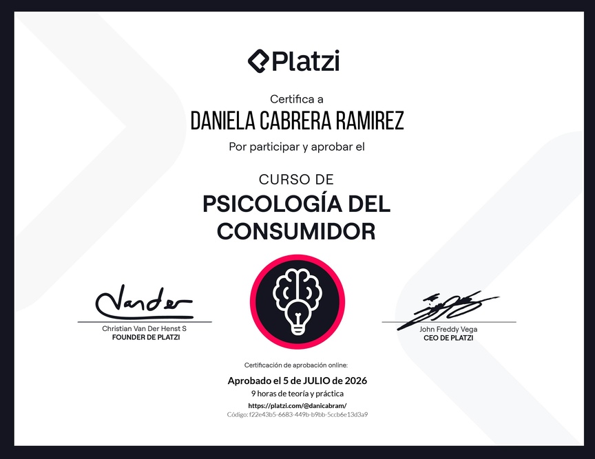 Diploma del Curso de Psicología del Consumidor