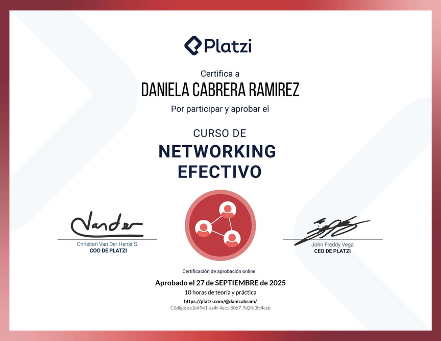 Diploma del Curso de Networking para Construir tu Red de Contactos