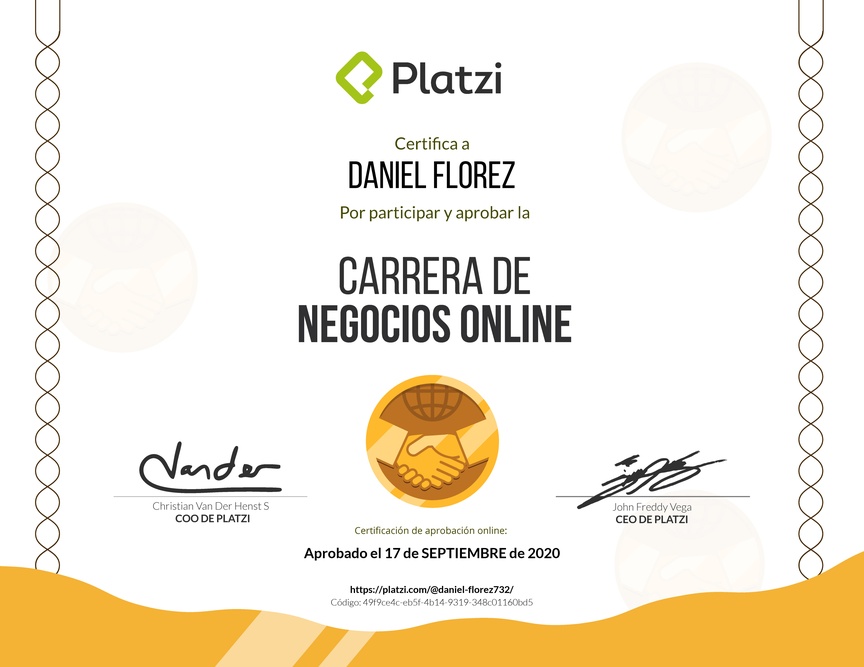 Diploma de la Ruta de Aprendizaje de Comercio electrónico o E-commerce