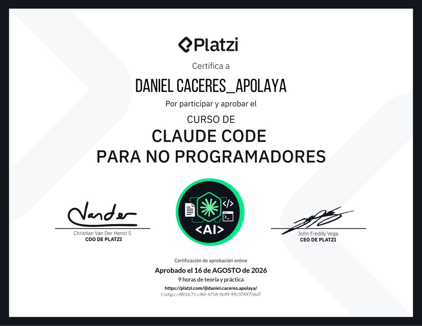 Diploma del Curso de Claude Code para No Programadores
