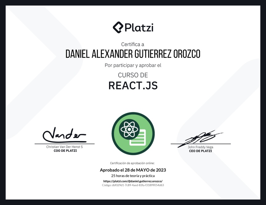Diploma del Curso de React.js