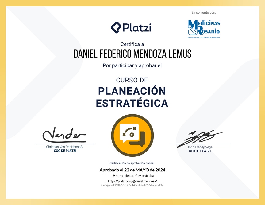 Diploma del Curso de Planeación Estratégica