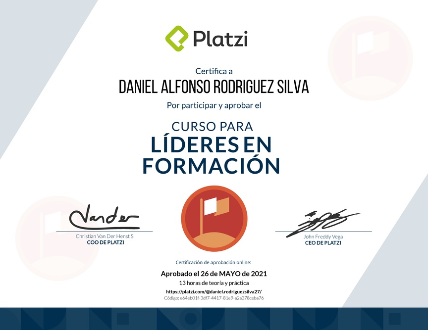Diploma del Curso para Líderes en Formación