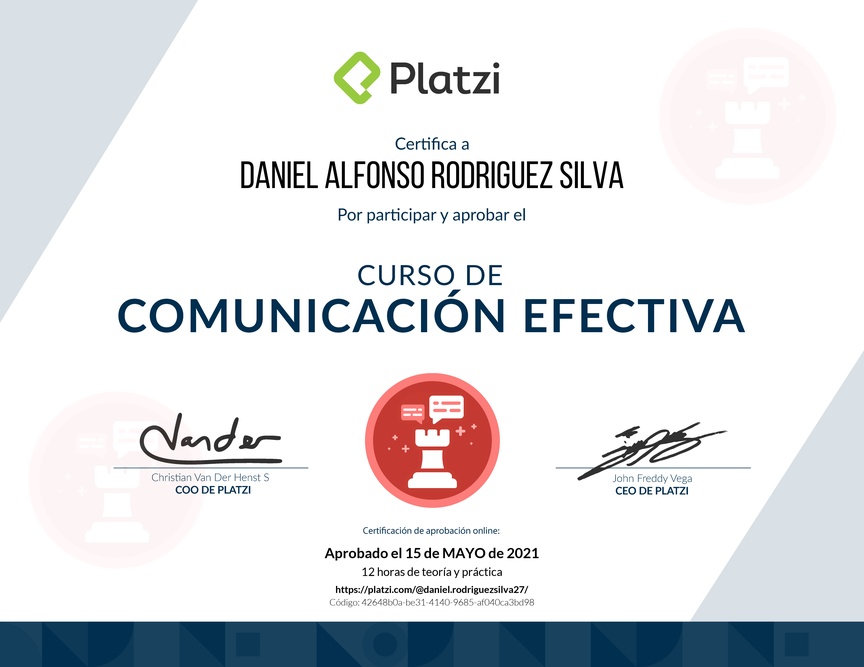 Diploma de Audiocurso de Comunicación Efectiva