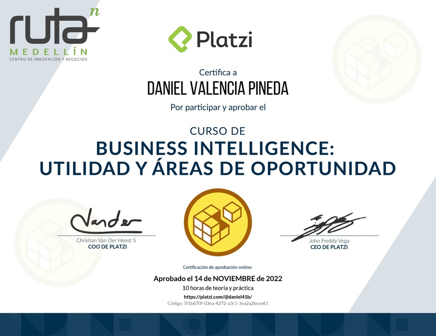 Diploma del Curso de Business Intelligence: Utilidad y Áreas de Oportunidad