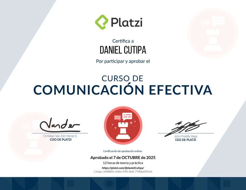 Diploma de Audiocurso de Comunicación Efectiva