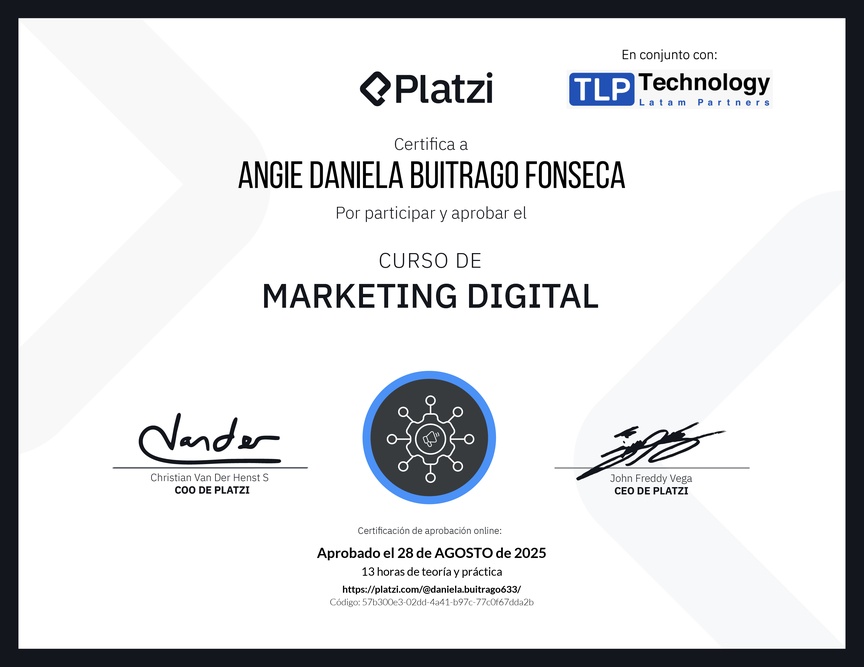 Diploma del Curso de Marketing Digital