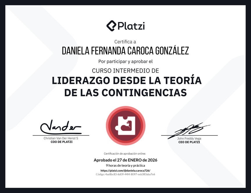 Diploma del Curso Intermedio de Liderazgo: Evalúa los Comportamientos de un Líder