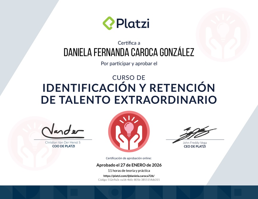 Diploma del Curso de Identificación y Retención de Talento en tu Empresa