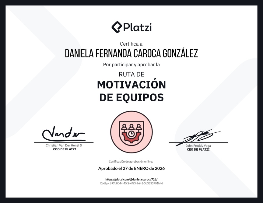 Diploma de la Ruta de Aprendizaje de Motivación de equipos