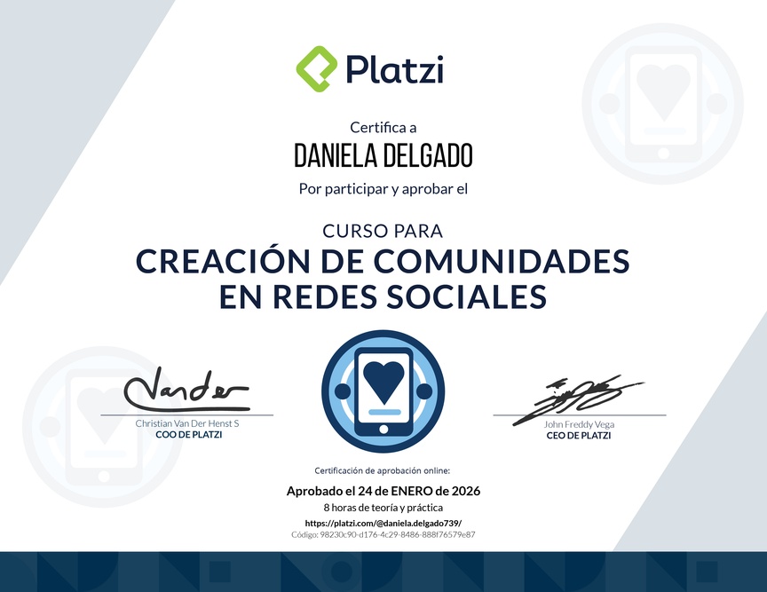 Diploma del Curso de Construcción de Comunidades en Redes Sociales