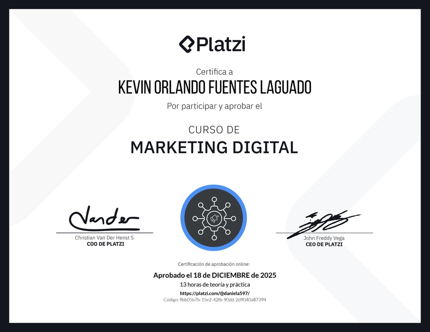 Diploma del Curso de Marketing Digital