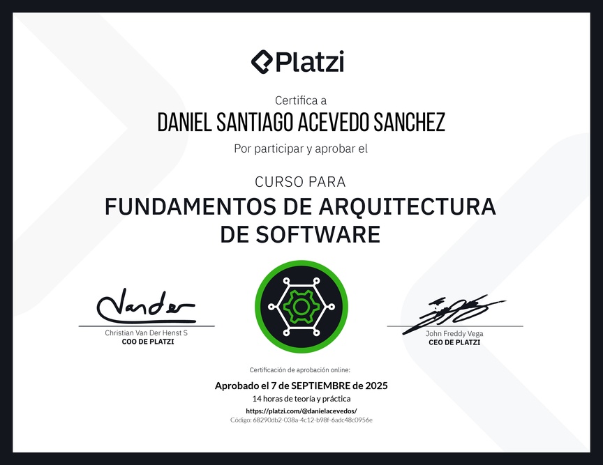 Diploma del Curso de Fundamentos de Arquitectura de Software