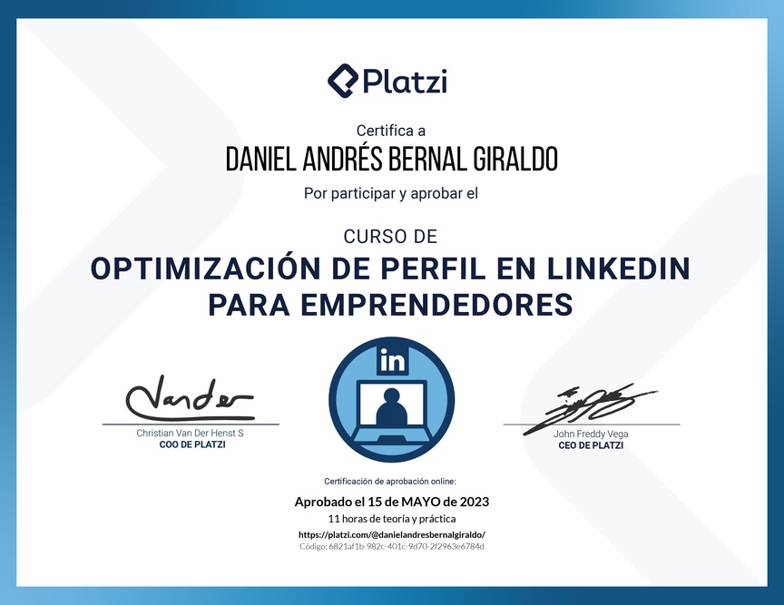 Diploma del Curso de Posicionamiento Profesional en LinkedIn