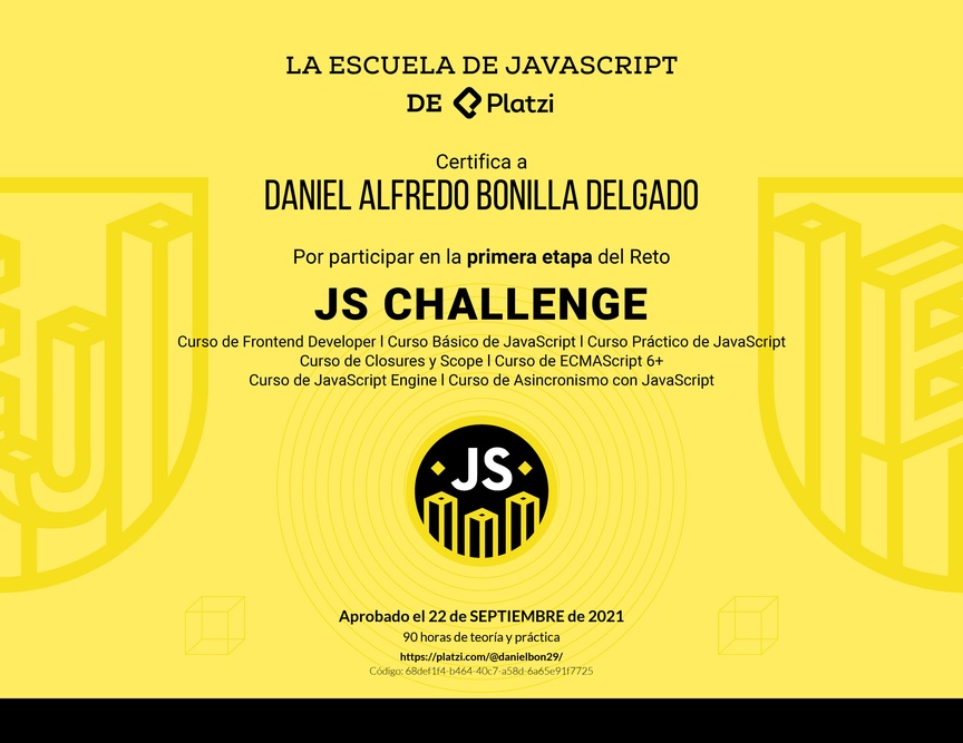 Diploma de JS Challenge: Diploma de la Fase 1