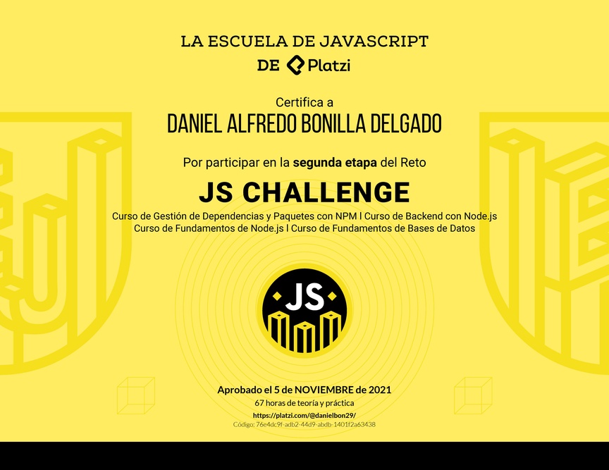 Diploma de JS Challenge: Diploma de la Fase 2