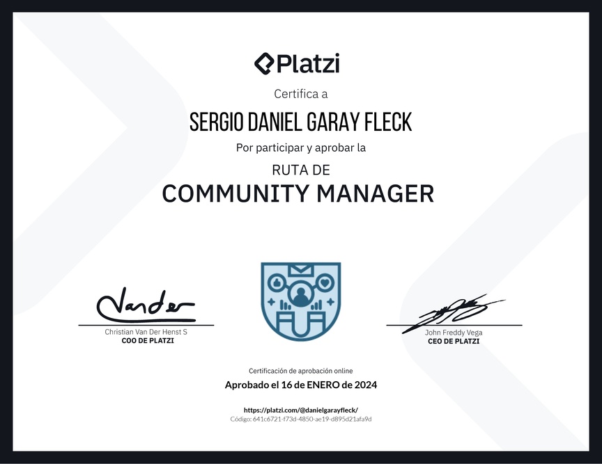 Diploma de la Ruta de Aprendizaje de Community Manager
